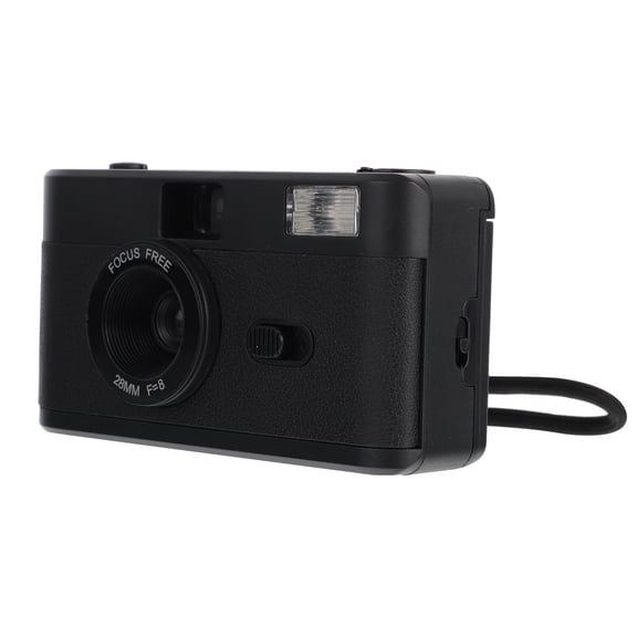 Milisten Black Abs Retro Film Camera Reusable 35mm with Built-in Flash