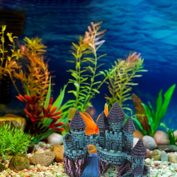 Milisten 1Pc Aquarium Castle Decor Resin Underwater Hideaway Ornament for Fish Tank Landscape