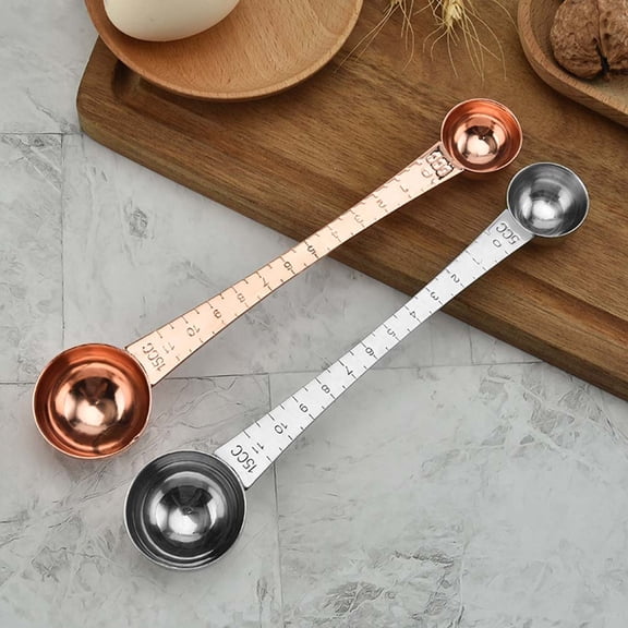 Milisten Stainless Steel Measuring Spoons Rose Plated Gold Double-End for Kitchen Baking 1Pc