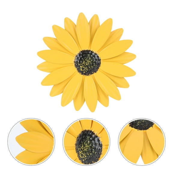 Milisten 1Pc Yellow Daisy Flower Wall Hanging Flower Sculpture For Bedroom And Living Room