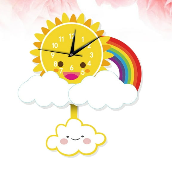Milisten Multi-Color Sun Wall Clock with High Precision Movement for Home Decor and Office Use