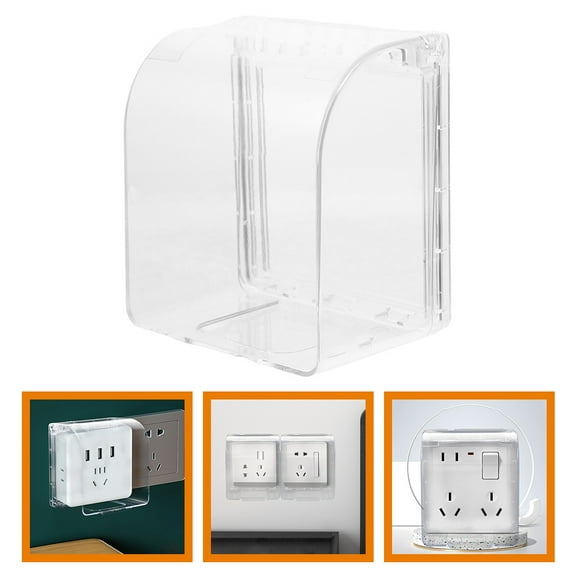 Milisten Electrical Socket Cover Holder Splash Proof Square 1Set 4.5X3.9X2.8In
