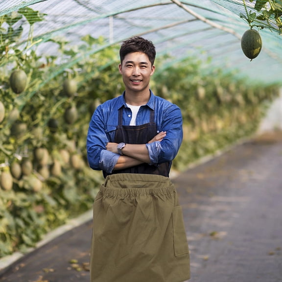 Milisten Adjustable Canvas Harvest Apron with Multiple Pockets for Gardening, Fruit Picking, Tool Storage, and Outdoor Activities