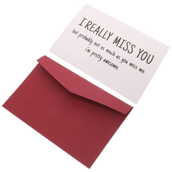 Milisten 1Set Assorted Color Funny Greeting Card and Envelope Set for Party Invitation and Celebration