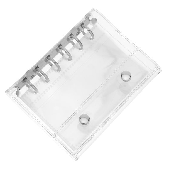 Milisten 1Set Clear A7 Binder for Index Cards with Snap Button Closure and Refillable Loose Leaf Pockets