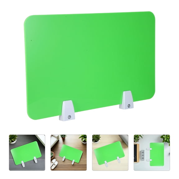 Milisten 1Set Light Green Office Table Partition Panel with Noise Reduction and Clamp on Desk Divider