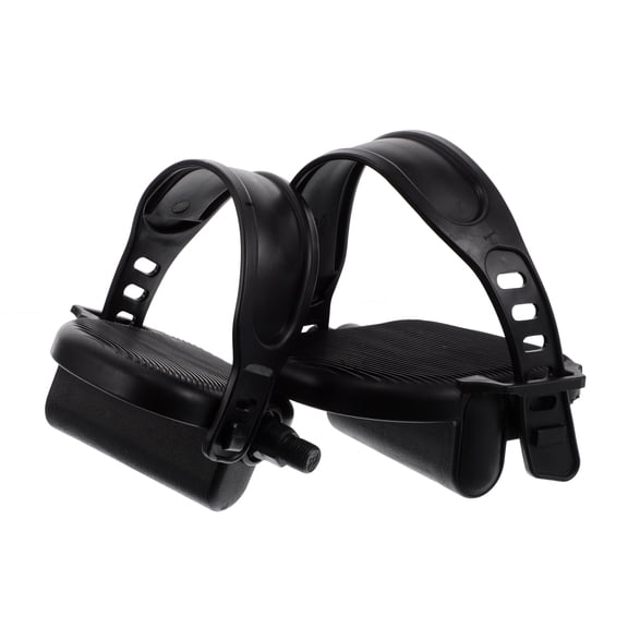Milisten 1Set Exercise Bike Pedals with Adjustable Straps Low Noise Black for Home Fitness