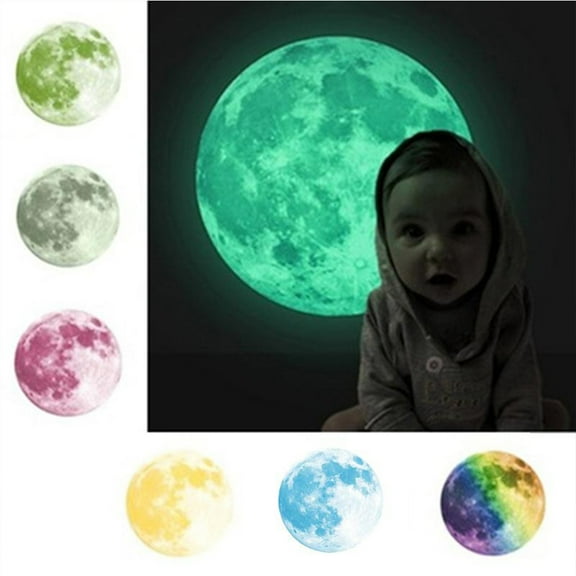 Milisten 1Set Glow Dark Decals For Ceiling Decor 30Cm X 30Cm X 0.1Cm Blue Round PVC