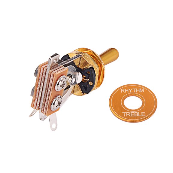 Milisten 1Set Gn121 3 Way Toggle Pickup Selector Golden Metal Steel for Electric Guitar Parts