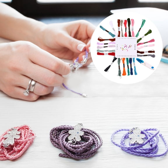 Milisten Lanyard Bracelet Maker Kit with Assorted Color Beads and Weaving Accessories for Crafting and Jewelry Making