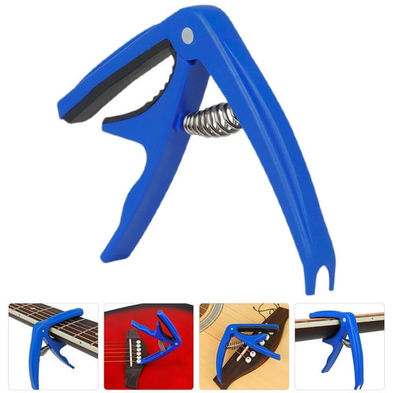 Milisten Guitar Capo Kit Ukelele Accessory Compact Shape Abs Blue 1Set 3.5x2.8x0.4In