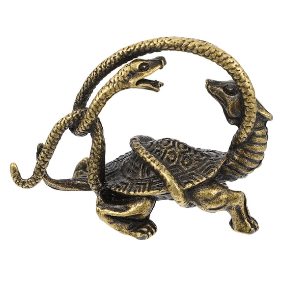 Milisten 1Set Mini Snake Statue Adorable Animal Statue Tortoise Shape Bronze Multi 6x2x4 5Cm Home Decoration Ornament