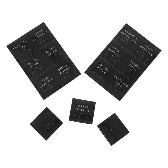 Milisten 1Set Minimalist Laundry Room Labels Waterproof Black Sticker Set for Soap Dispensers