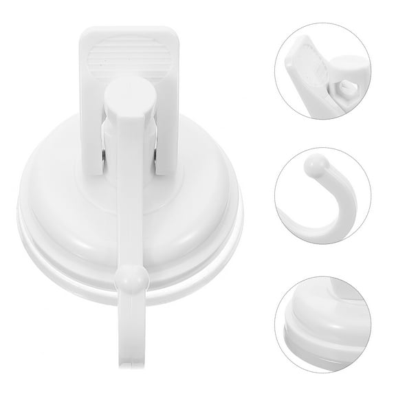 Milisten 1Set Suction Hooks for Bathroom with Abs White Heavy Duty Suction for Hanging 11.8X7.9X3.9in