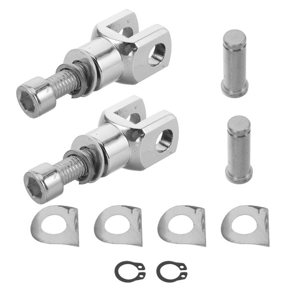 Milisten 1Set Compact Plated Silver Footrest Clevis for Motorcycle Durable Metal Foot Peg Parts Replacement