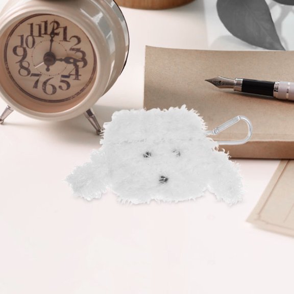 Milisten White Plush Earphone Sleeve Protective Cover Set with , Impact-Resistant, Wear-Resistant Material for Earbuds
