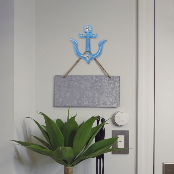 Milisten Blue Iron Anchor Shape Wall Pendant Nautical Home Decor 1Pc