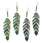 Milisten 2 Pairs Leaf Jewelry Earrings Assorted Color For Costume Props And