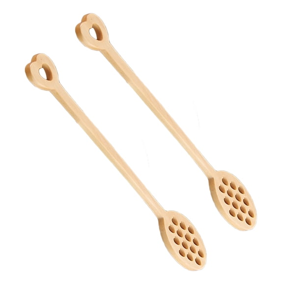 Milisten Long Handle Coffee Spoon Natural Style Wood 2 Pcs