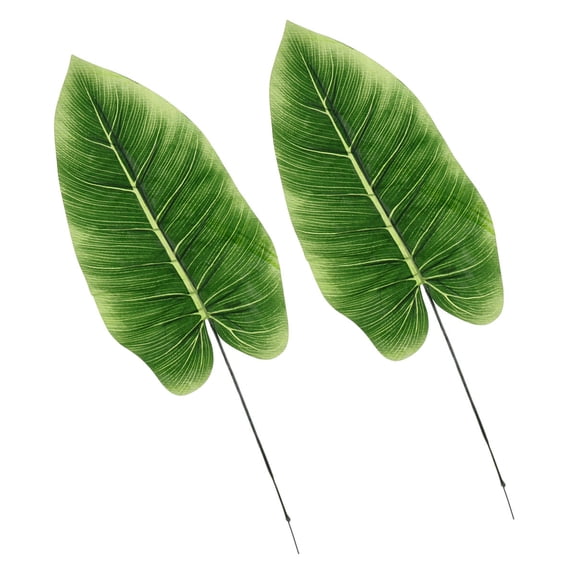Milisten Artificial Green Leaves for Craft and Home Decoration, Plastic Faux Foliage, 2 Pieces for Projects