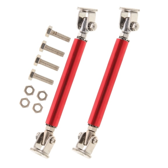 Milisten 2Pcs Extendable Red Front Bumper Lip Splitter Rod for Car Installation