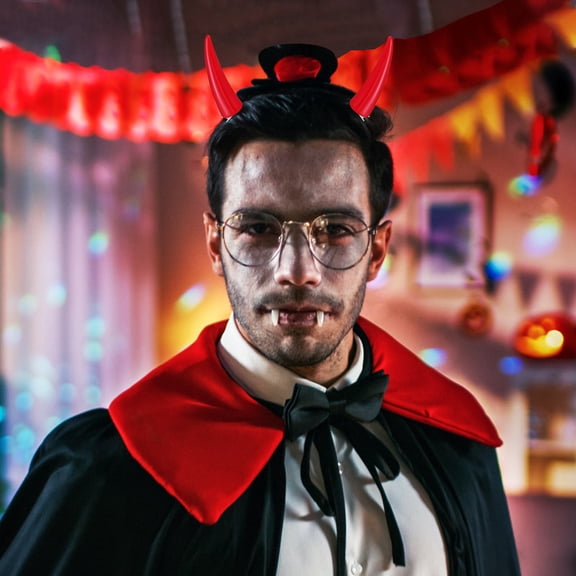 Milisten 2Pcs Red Horn Hair Clips Durable Horn Alligator Clips for Cosplay and Party Use