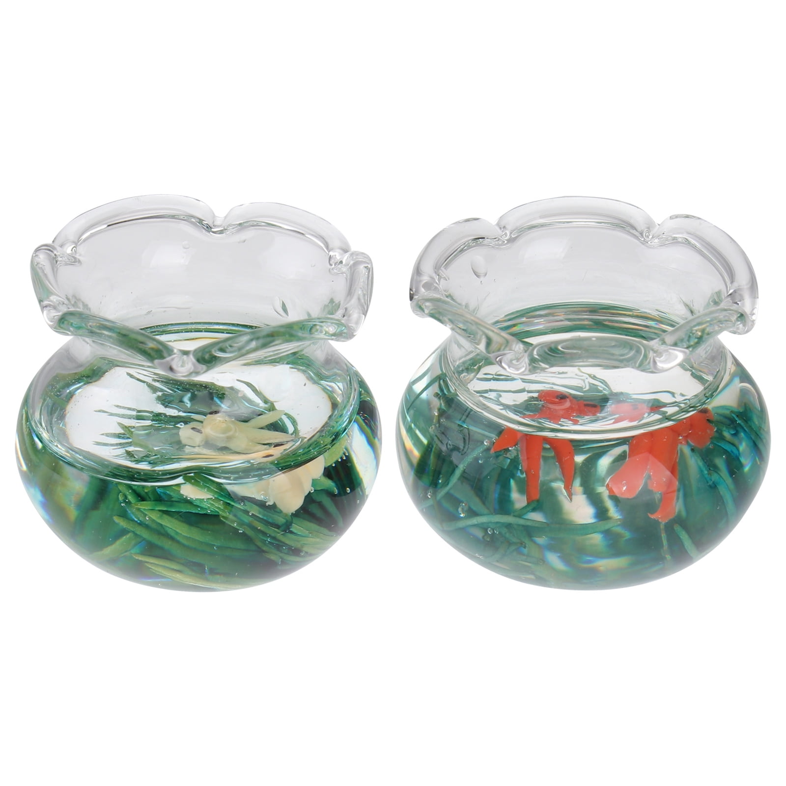 Amazon.com: Yookeer 36 Pcs Miniature Fish Crafts Toys Red Small Resin ... - Miniature Aquarium For Goldfish