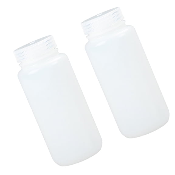 Milisten 2-Pack Wide Mouth Plastic Reagent Bottles White for Lotion, Shampoo, Liquid Storage and Dispensing Containers