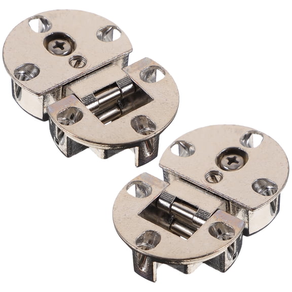 Milisten 2-Pack Zinc Alloy Round Hinges with Built-in Dampers for Furniture Soft Close Cabinet Doors