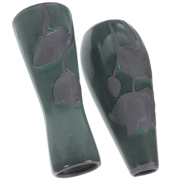 Milisten Vase Simple Multifunctional Flower Vase Green Ceramic 2Pcs