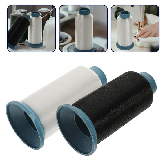 Milisten 2 Rolls Thread Sewing Supplies and Accessories Black White Transparent Nylon PP Portable Professional