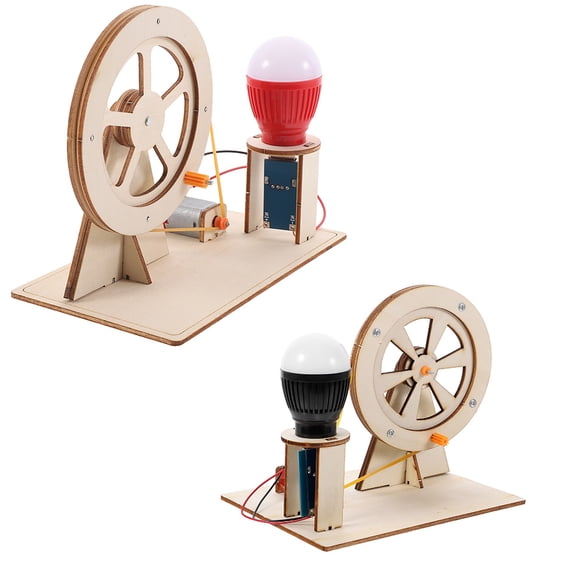 Milisten 2 Sets Manual Generator Model Wood for Generator Kit Science Experiment