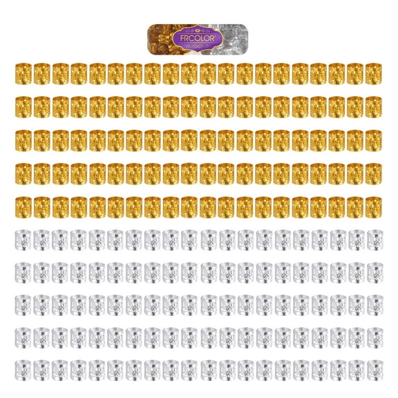Milisten 200Pcs Dreadlocks Hair Cuffs Metal Hair Accessories for Braids 0.31 x 0.31 in Hollow Tube Filigree Style