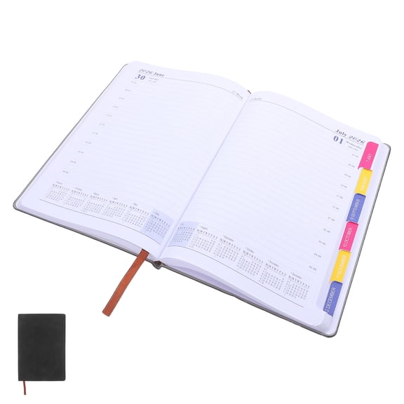 Milisten 2026 Planner Black PU Soft Cover for Writing Use Weekly Planning