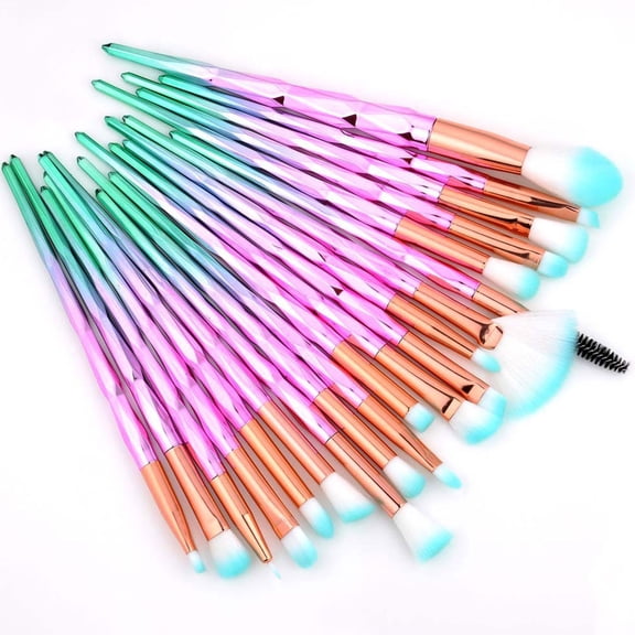 Milisten 20Pcs Makeup Set with Premium Assorted Color Brushes for Daily Use