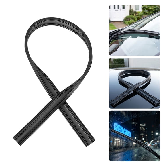Milisten Black Rubber Wiper Blade Inserts, Frameless, Durable, Silent, Enhanced Performance, 20Pcs