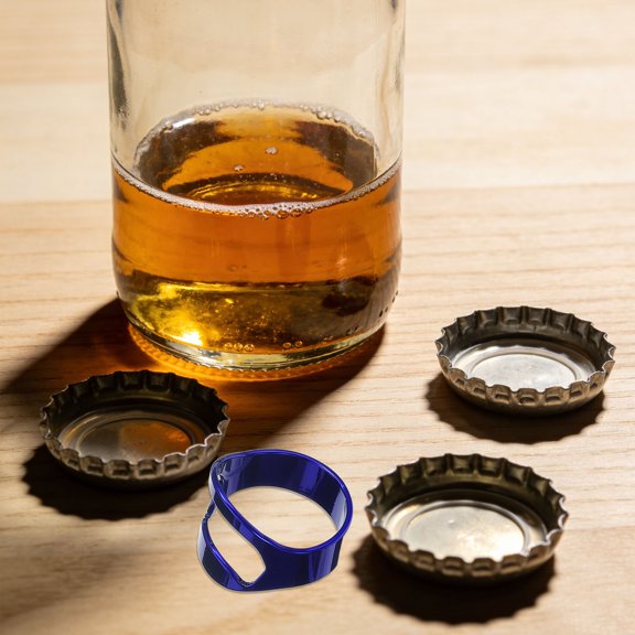 Milisten Stainless Steel Beverage Opener Ring Blue for Home Parties 20Pcs