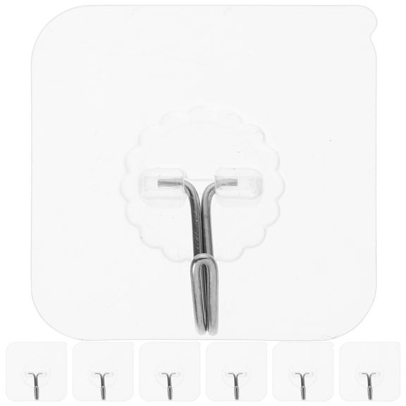Milisten 20Pcs Clear Adhesive Hooks Heavy Duty Sticky Hangers for Bathroom Kitchen Bedroom Renters