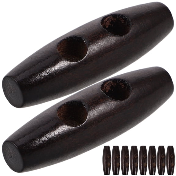 Milisten 20Pcs Clothes Horn Buttons Toggle Button Versatile Design Dark Brown Fastener for Coats