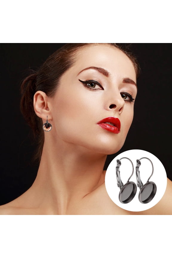 Bezel Pendant Trays Iron Plastic 20Pcs 1Inch