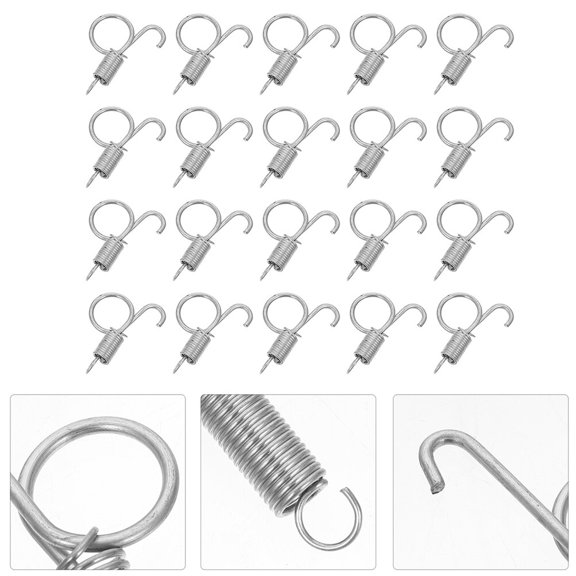 Milisten 20Pcs Feeder Spring Hooks for Bird and Rabbit Cages with Strong Steel Construction