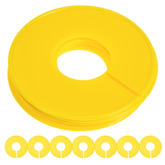 Milisten 20Pcs Round Plastic Size Dividers for Clothing Racks Yellow Wardrobe Closet Organizers