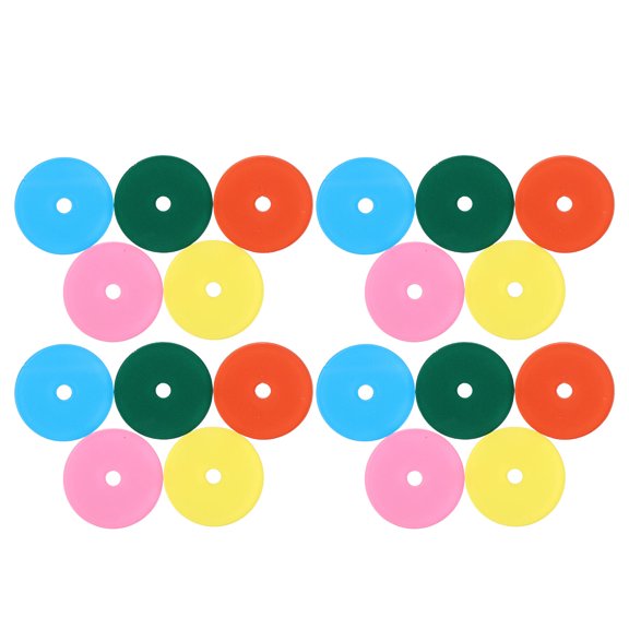 Milisten DIY Blank Cd Charm Keychain Assorted Color Plastic Music Themed Accessory 20Pcs
