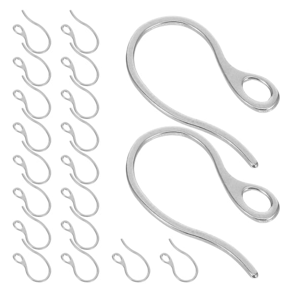 Milisten 20Pcs Stainless Steel Earring Hooks Durable Silver Ear Wires for Jewelry Making Crafts