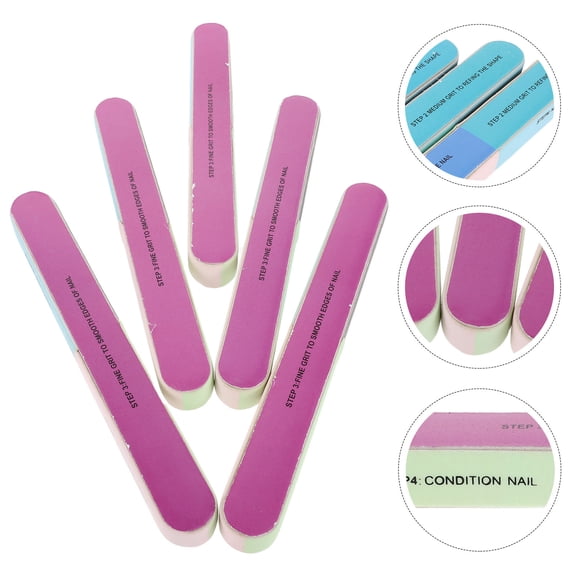 Milisten 20pcs Nail Buffer Blocks Set 7-sided Mini Nail Smoother Home Salon Use