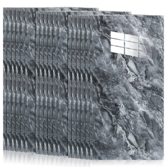 Milisten 20pcs Wall Panels 11.8x23.6inch Self-Adhesive Waterproof Marble Pattern Wall Decals Bathroom Kitchen Decor