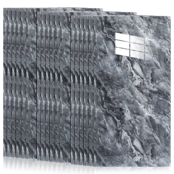 Milisten 20pcs Wall Panels 11.8x23.6inch Self-Adhesive Waterproof Marble Pattern Wall Decals Bathroom Kitchen Decor