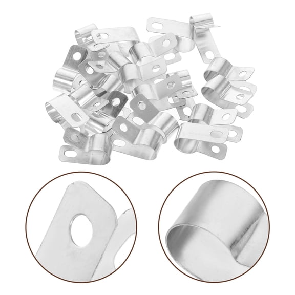 Milisten 20Pcs Wire Holders for Cords Silver Cable Clips R Shape for Office Home Cable Fixing