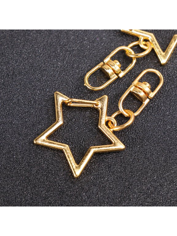 24Pcs Alloy Star Key Holder Golden Business Keychain for and Everyday Use