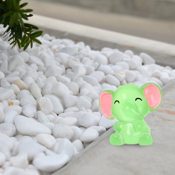 Milisten 24Pcs Resin Elephants Tiny Elephant Figurine Multi Colored Glow in the Dark Statues for Nighttime Atmosphere